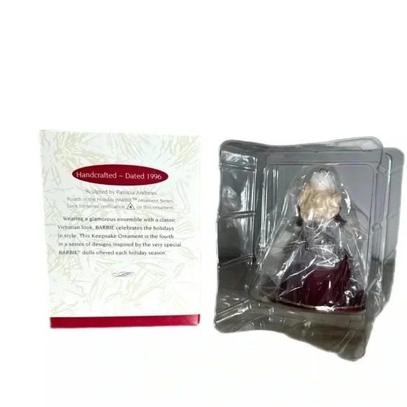 HOLIDAY BARBIE 1996 HALLMARK Ornament Victorian Dress Handcrafted Collector Item - Picture 4 of 13